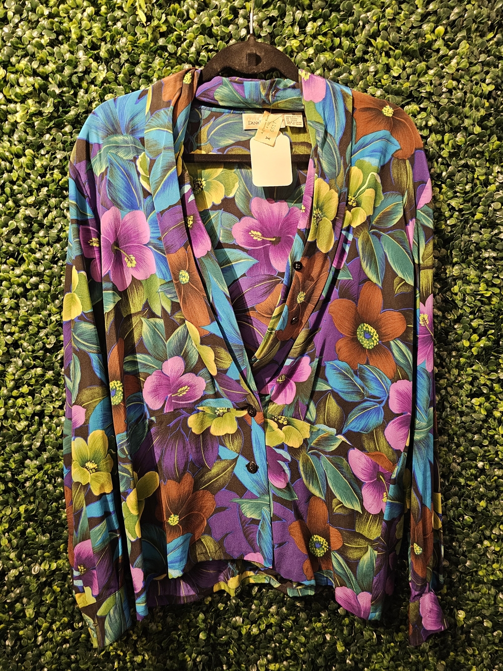 Dana Buchman Multicolor Floral Button-Front Jacket